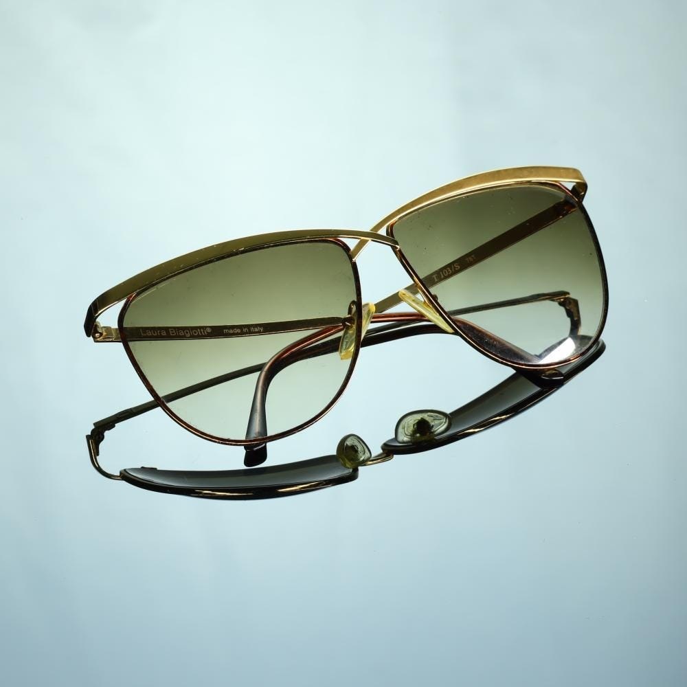 Retro Laura Biagotti Sunglasses - Gold Frames